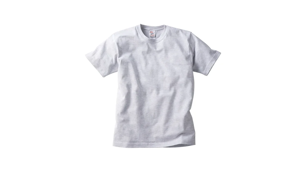 無地のTシャツ(OE1116・アッシュ)の平置き